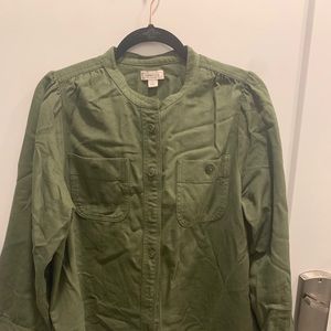 JCrew Green Burton Down Shirt